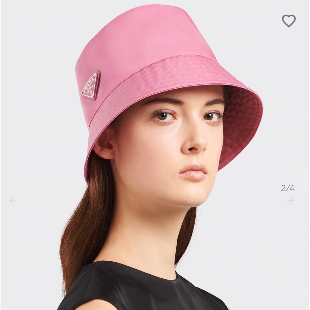 100% Authentic PRADA Re-Nylon Bucket Pink Hat